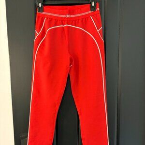 🔥 Alo Airbrush High-Waist Heart Throb Legging – Bright Red/White – NWT